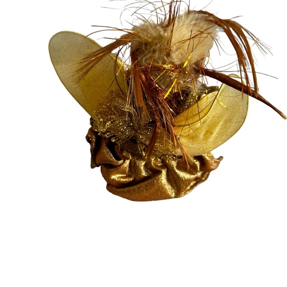 YULE TIDINGS WHIMSICAL VICTORIAN RENAISSANCE GOLD FAIRY CHRITSMAS FIGURE - Picture 3 of 5